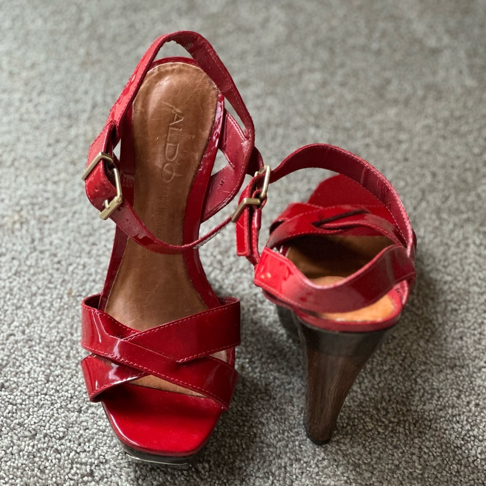 Aldo Red heels. Size 38=7.5